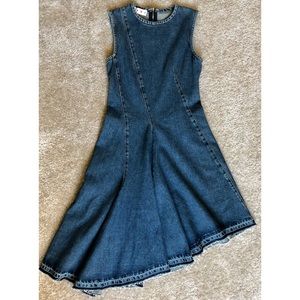 Marni Asymmetric Denim Dress with Raw Hem